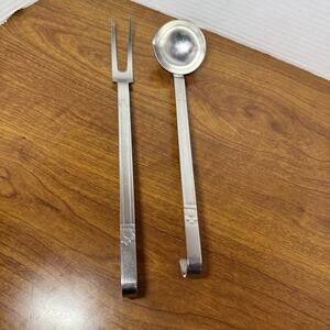 VTG Gero Zilmeta Stainless Trosje 2pc Set Meat For & Sauce Ladle Spoon Holland